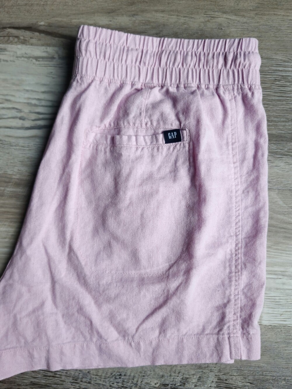 GAP Linen Blend Pull-On Shorts Pink Women's Small Drawstring Casual Summer